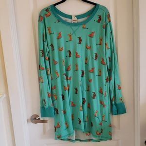 Dachshund Long Sleeve Nightgown Weiner Dog